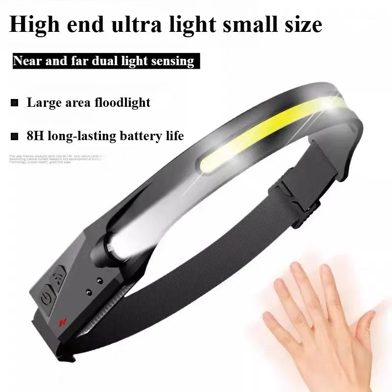 Strong Bald Head Light, Long Endurance Sensing LED, Outdoor Fishing Specific Charging, Super Bright Head Mounted Waterproof Head
