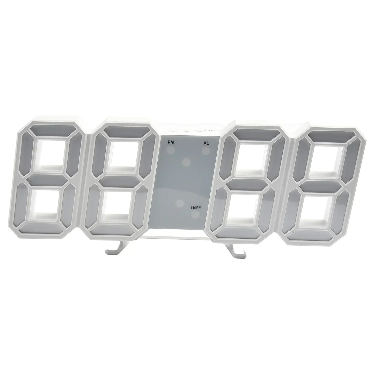 LED Wall Clock 23.5*9.3*1.8Cm Oversize 3D Modern Digital 24/12 Hour Display Timer Alarm Home USB Brightness Adjustable