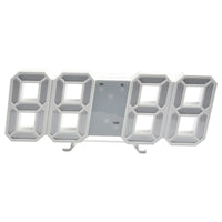 LED Wall Clock 23.5*9.3*1.8Cm Oversize 3D Modern Digital 24/12 Hour Display Timer Alarm Home USB Brightness Adjustable
