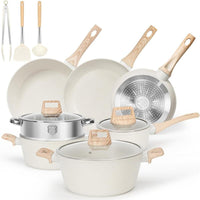 SODAY 12Pcs Pots and Pans Set Non Stick Kitchen Cookware Sets Induction Cookware Nonstick Granite Cooking Set with Frying Pans, Saucepans, Steamer,Dealsforyoudays