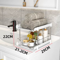 New 2 Tier/3 Tier Bathroom Storage Rack Pull Out Movable Counter Organizer Rack Acrylic Multifunctional Clear under Sink Basket