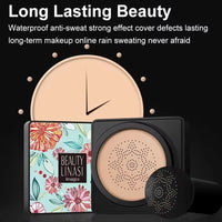 Mushroom Head Air Cushion, CC Cream Natural Moisturizing Foundation Concealer Whitening Oil-Control Makeup Cosmetics BB Cream