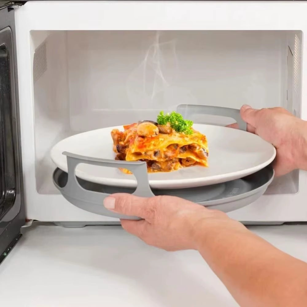 Easy to Clean Microwave Plate Tray Durable PP Anti-Deformed Steam Holder for Bowls, Kitchen Plate Microwave Plates Holder