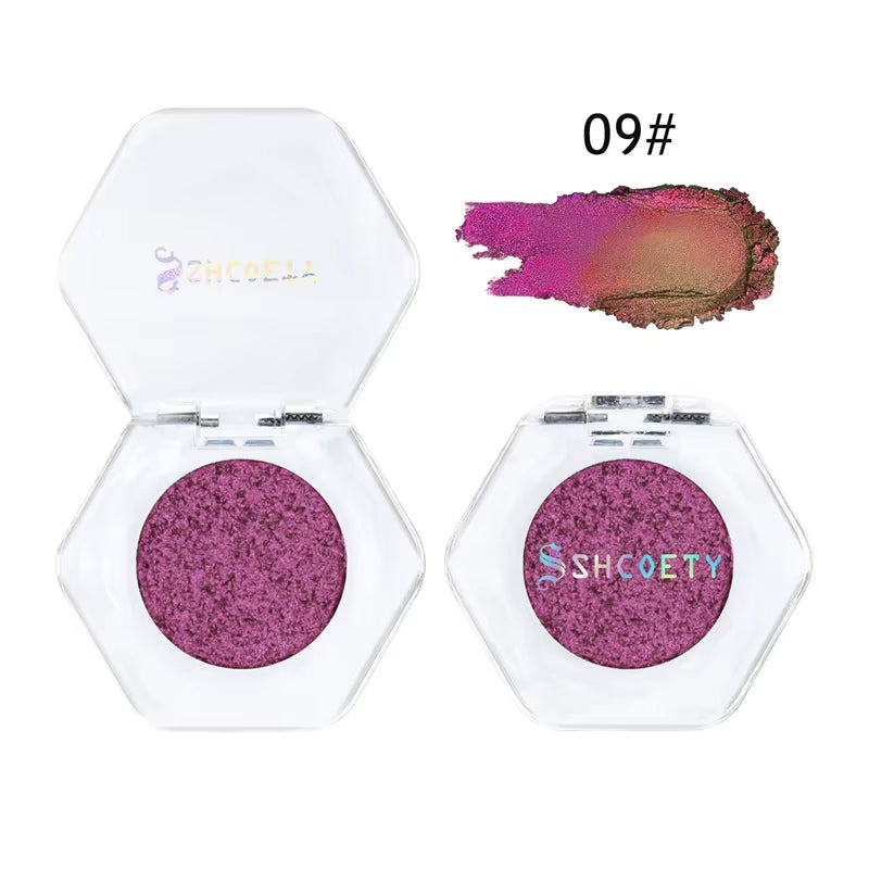 12 Colors Chameleon Glitter Eyeshadow Long Lasting Pearlescent Glitter Shimmer Eye Shadow Colorful Eye Makeup Tint Cosmetics
