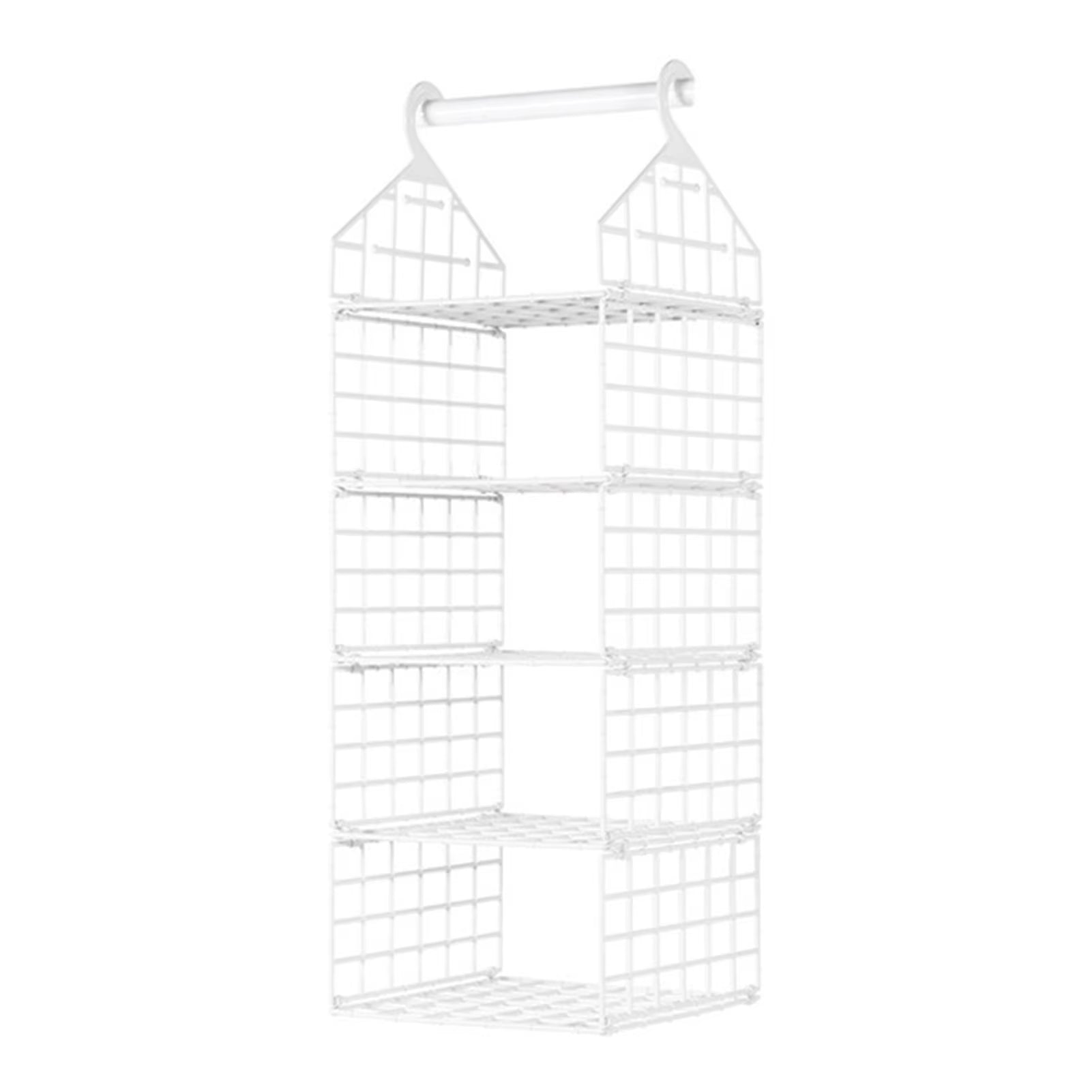 Foldable Hanging Closet Organisers Pajamas Coats Sweaters Sturdy Durable Towels Layered Storage Basket , 2/3/4/5 Tier
