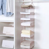 Foldable Hanging Closet Organisers Pajamas Coats Sweaters Sturdy Durable Towels Layered Storage Basket , 2/3/4/5 Tier