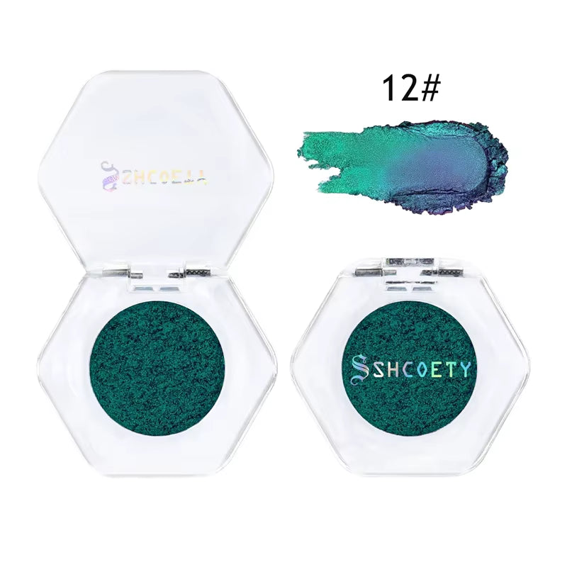 12 Colors Chameleon Glitter Eyeshadow Long Lasting Pearlescent Glitter Shimmer Eye Shadow Colorful Eye Makeup Tint Cosmetics