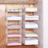 Foldable Hanging Closet Organisers Pajamas Coats Sweaters Sturdy Durable Towels Layered Storage Basket , 2/3/4/5 Tier