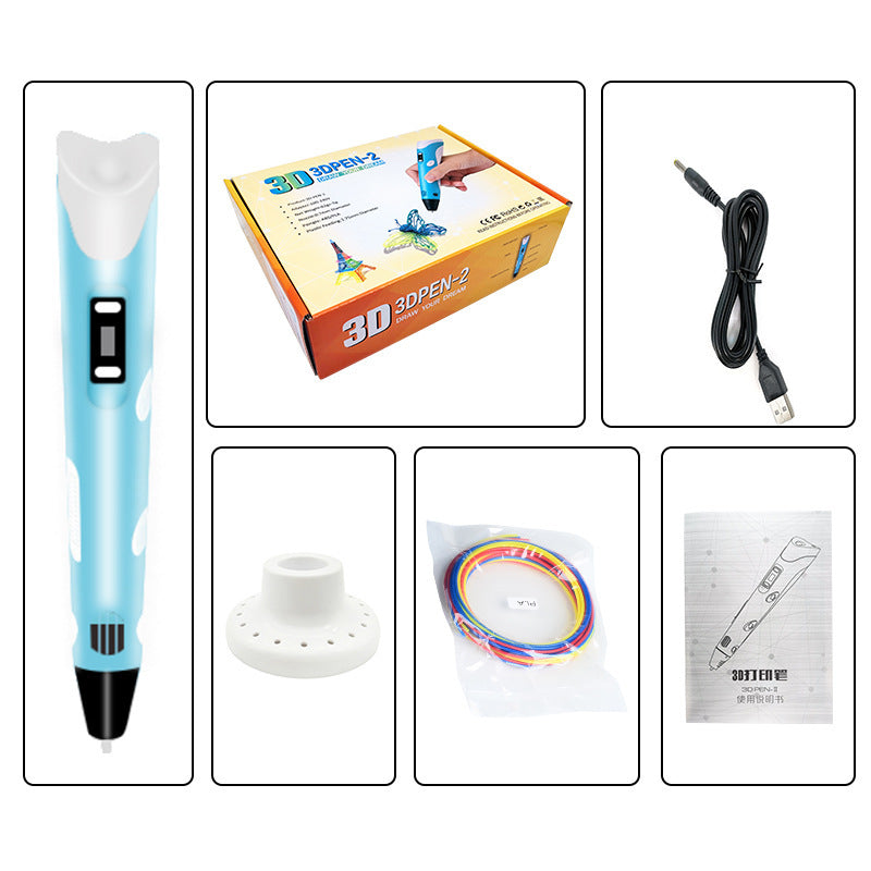 The Factory Directly Supplies The Second Generation 3D Printing Pen 3D Pen Children'S Three-Dimensional Painting Pen Children'S Gift Usb