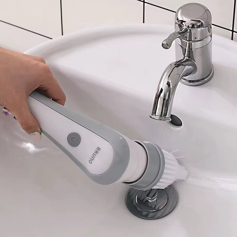 6 in 1 Wireless Electric Cleaning Tool Scrub Brush Window Wall Cleaner Adjustable Cleaning Brush Bathroom Kitchen Cleaning Brush