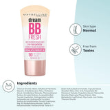 Dream Fresh Skin Hydrating BB Cream, 8-In-1 Skin Perfecting Beauty Balm with Broad Spectrum SPF 30, Sheer Tint Coverage, Oil-Free, Light/Medium, 1 Fl Oz