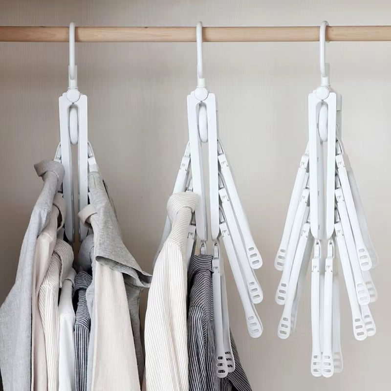 Multi-Function Folding Clothes Hanger Travel Drying Rack Home Non-Slip Windproof Drying Rack Shirt Storage Rack Closet Organizer