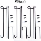 3 Pack Metal Flag Poles with Flag Stopper and Anti-Wind Clip for Outdoor Decorative Lawn Yard Flags