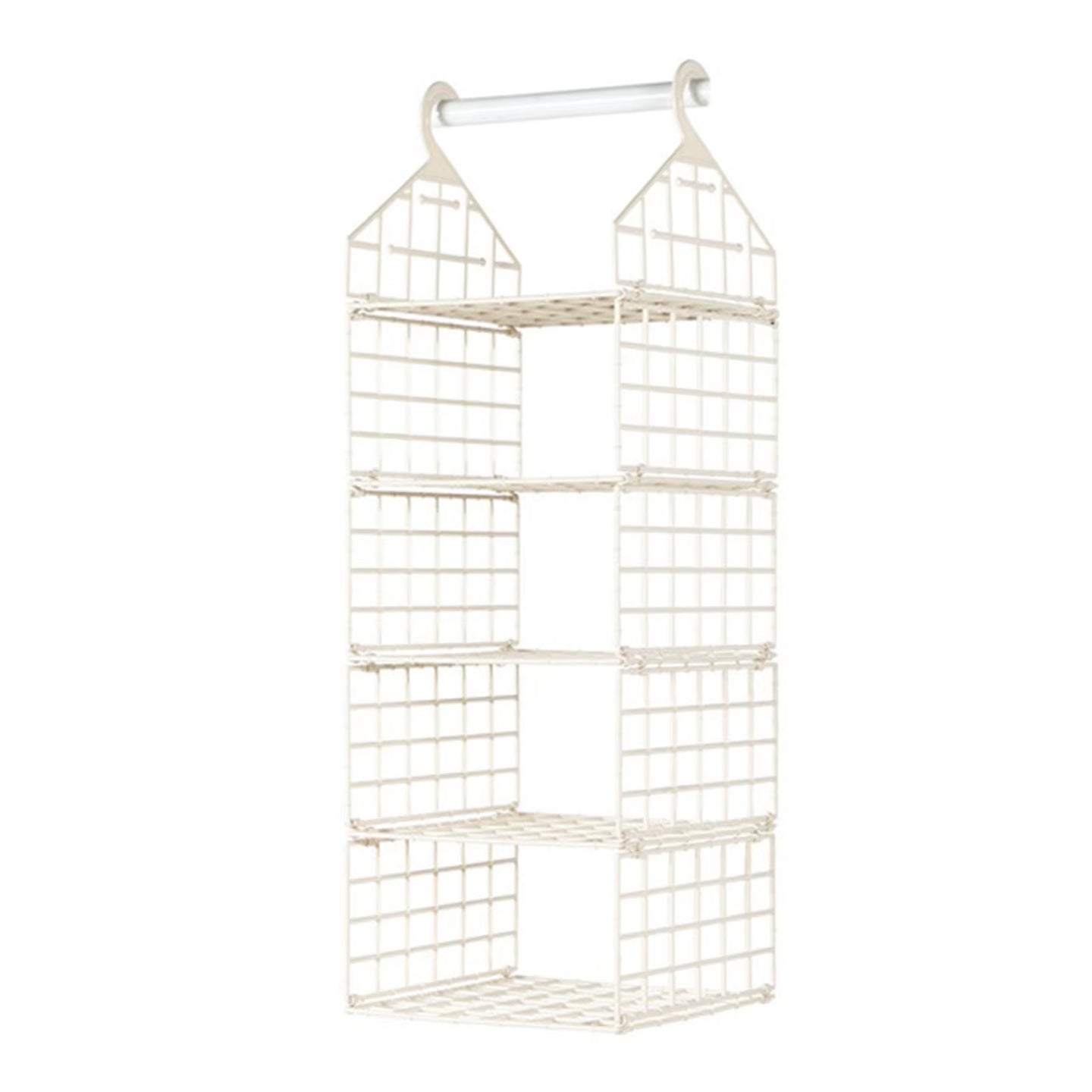 Foldable Hanging Closet Organisers Pajamas Coats Sweaters Sturdy Durable Towels Layered Storage Basket , 2/3/4/5 Tier