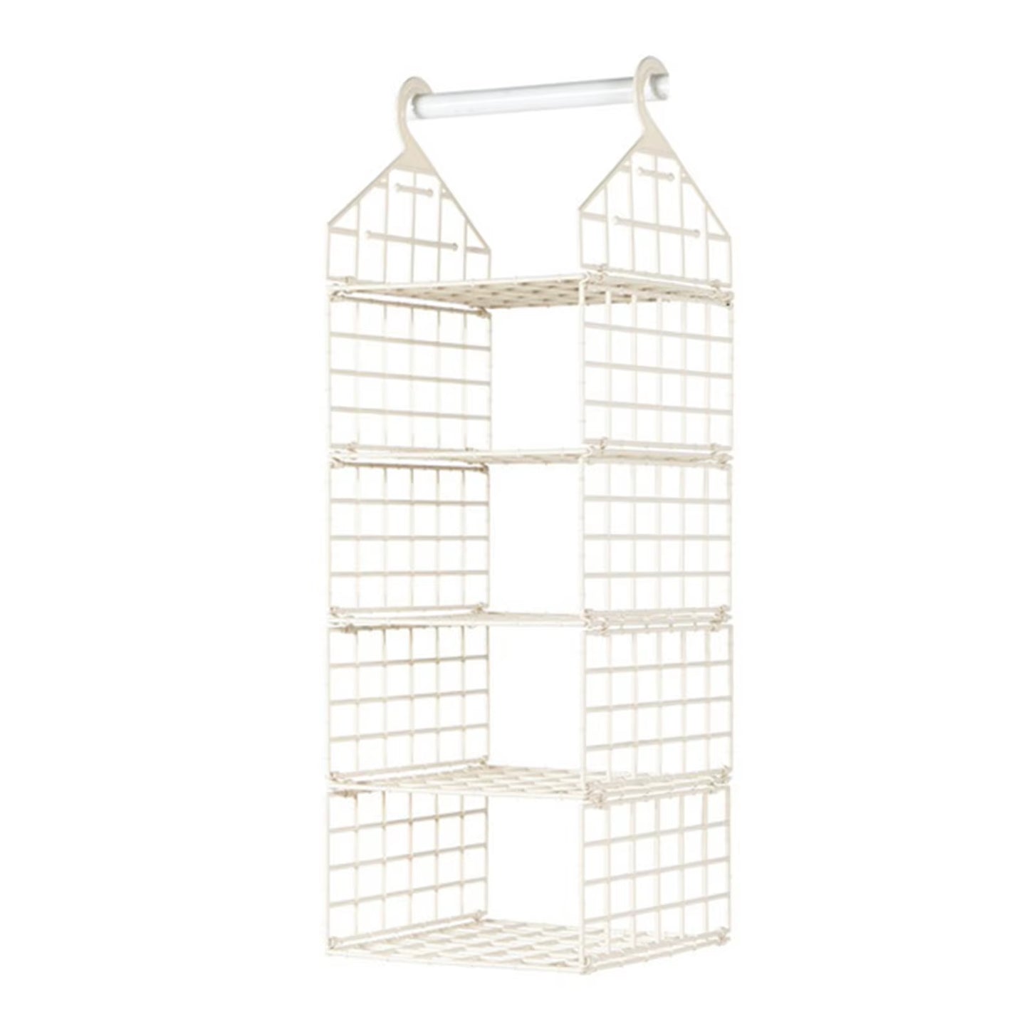 Foldable Hanging Closet Organisers Pajamas Coats Sweaters Sturdy Durable Towels Layered Storage Basket , 2/3/4/5 Tier