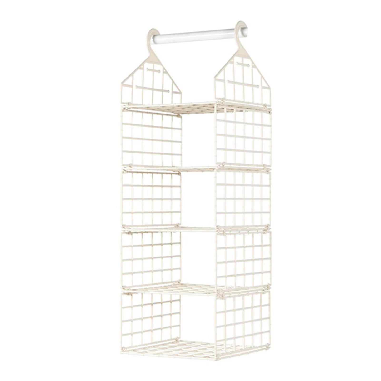 Foldable Hanging Closet Organisers Pajamas Coats Sweaters Sturdy Durable Towels Layered Storage Basket , 2/3/4/5 Tier
