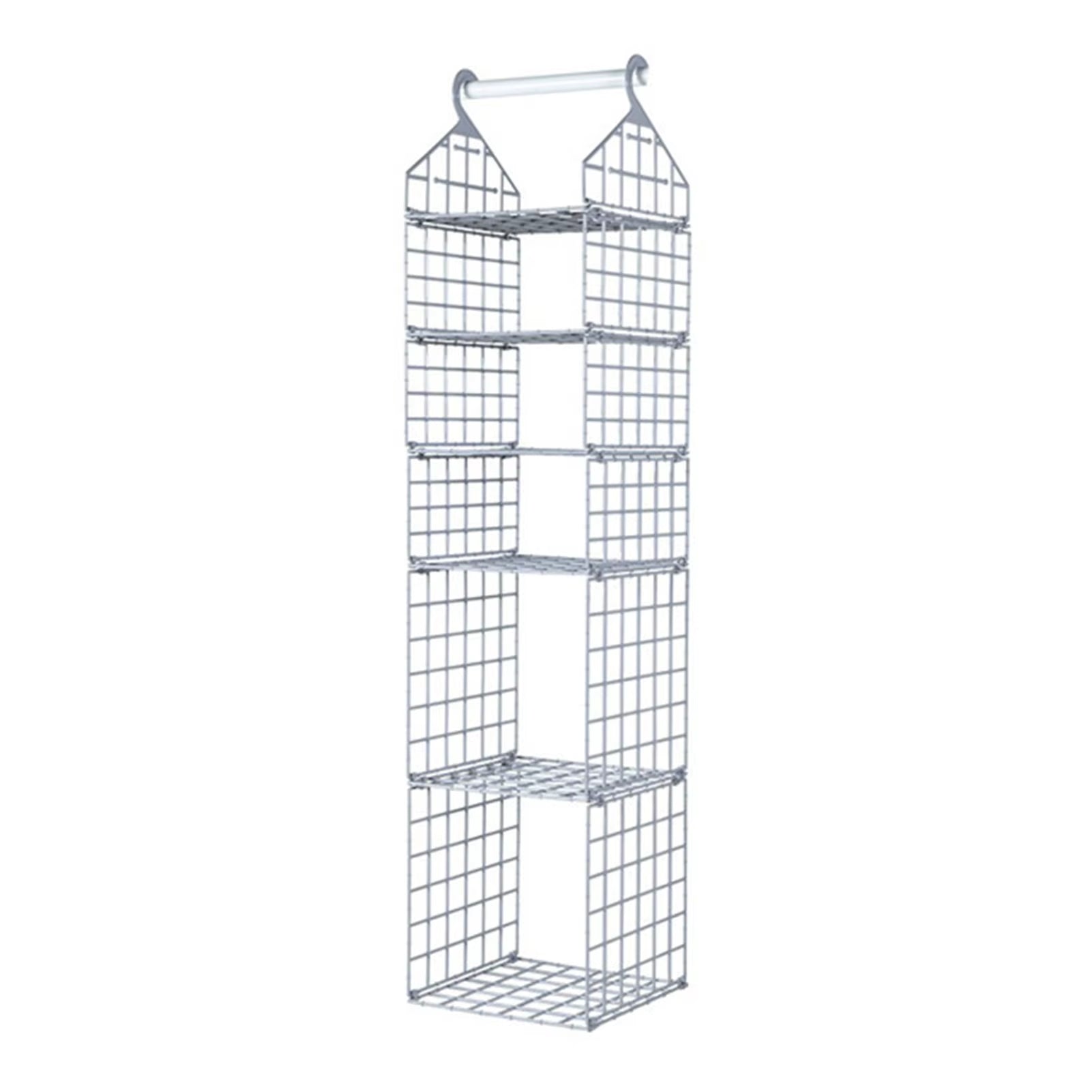 Foldable Hanging Closet Organisers Pajamas Coats Sweaters Sturdy Durable Towels Layered Storage Basket , 2/3/4/5 Tier