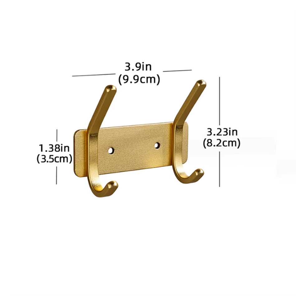 Rose Gold Bathroon Hook 3 4 5 6 Adhesive Aluminum Lavatory Kitchen Key Coat Robe Towel Holder Door Wall Hooks Black Storage Hang