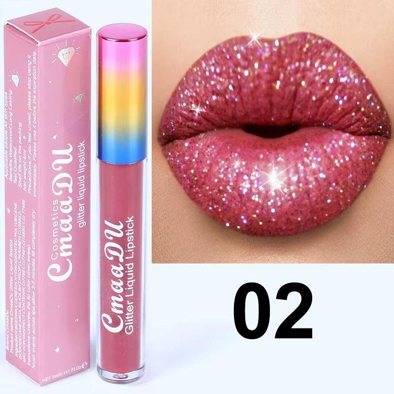 Diamond Shinny Lip Gloss Lips Makeup Cosmetics Glitter Liquid Lipstick Shimmer Matte Maquiagem Mate Batom Lipgloss