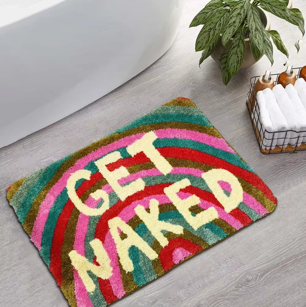 1PC Rainbow Bath Mat Soft Tufted Bathroom Rugs Bathtub Mat Entrance Doormat Living Room Apartment Home Decor Floor Carpets 바닥 깔개