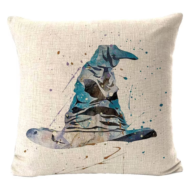 Magic World Hat Pillow Case Magic Dwarf Cup Pillowcase 40X40 Cm Boy Girl Kid Gift Room Aesthetics Sofa Pillow Cover Decorative