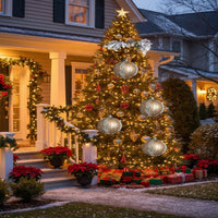 4PCS Set Christmas Glass Ball Ornaments Holiday Tree Hanging Decorations Party Decor Supplies FBA Shipment