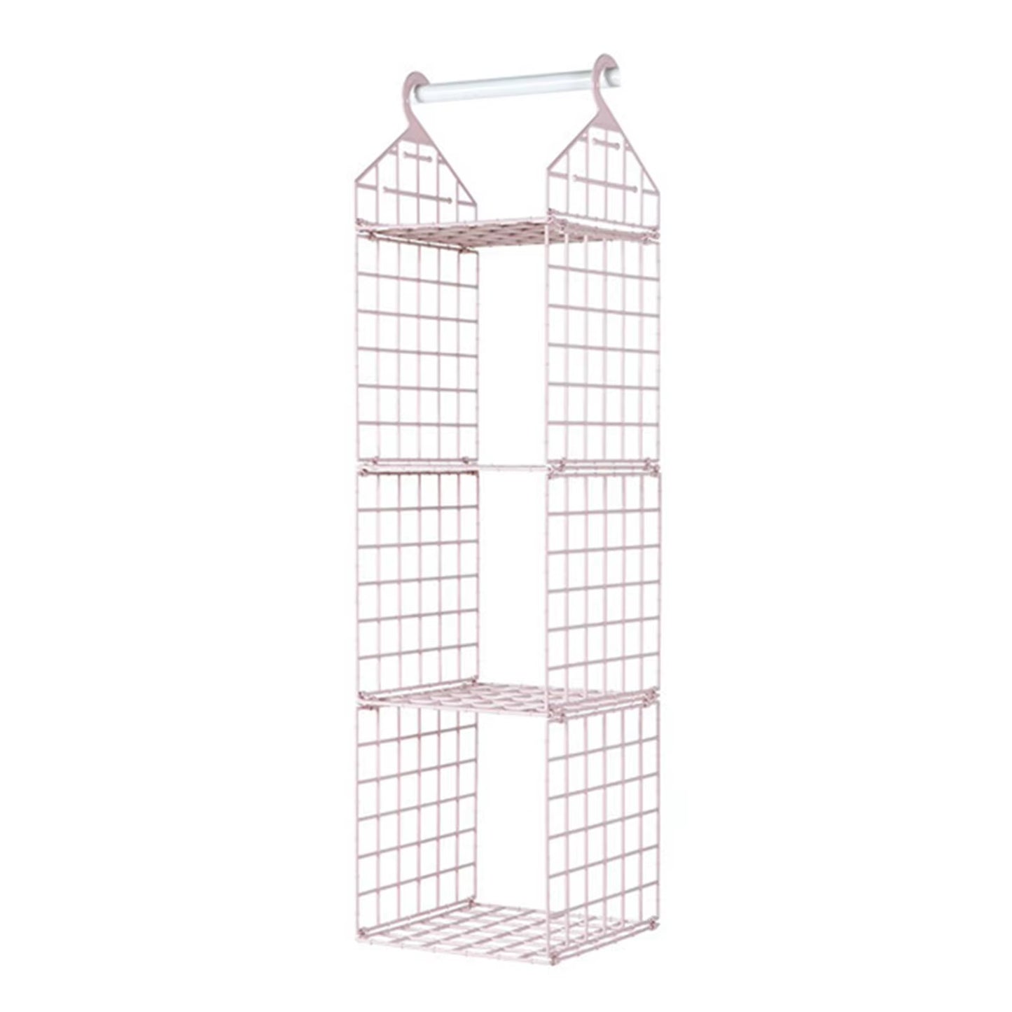 Foldable Hanging Closet Organisers Pajamas Coats Sweaters Sturdy Durable Towels Layered Storage Basket , 2/3/4/5 Tier