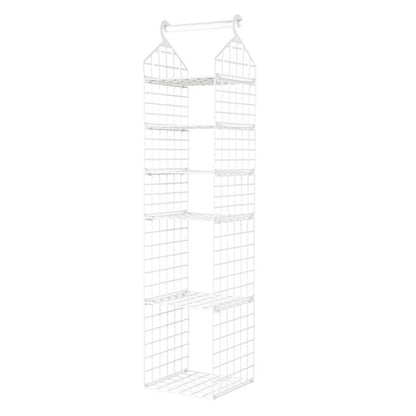 Foldable Hanging Closet Organisers Pajamas Coats Sweaters Sturdy Durable Towels Layered Storage Basket , 2/3/4/5 Tier
