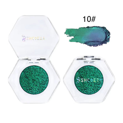 12 Colors Chameleon Glitter Eyeshadow Long Lasting Pearlescent Glitter Shimmer Eye Shadow Colorful Eye Makeup Tint Cosmetics