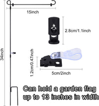3 Pack Metal Flag Poles with Flag Stopper and Anti-Wind Clip for Outdoor Decorative Lawn Yard Flags