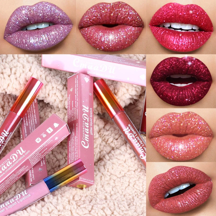 Diamond Shinny Lip Gloss Lips Makeup Cosmetics Glitter Liquid Lipstick Shimmer Matte Maquiagem Mate Batom Lipgloss