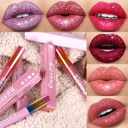 Diamond Shinny Lip Gloss Lips Makeup Cosmetics Glitter Liquid Lipstick Shimmer Matte Maquiagem Mate Batom Lipgloss