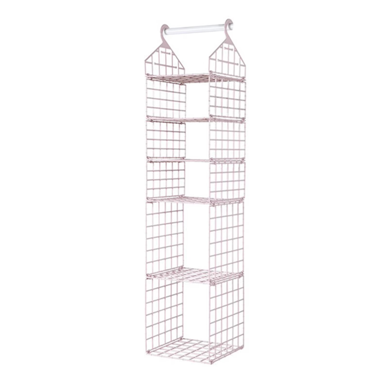 Foldable Hanging Closet Organisers Pajamas Coats Sweaters Sturdy Durable Towels Layered Storage Basket , 2/3/4/5 Tier