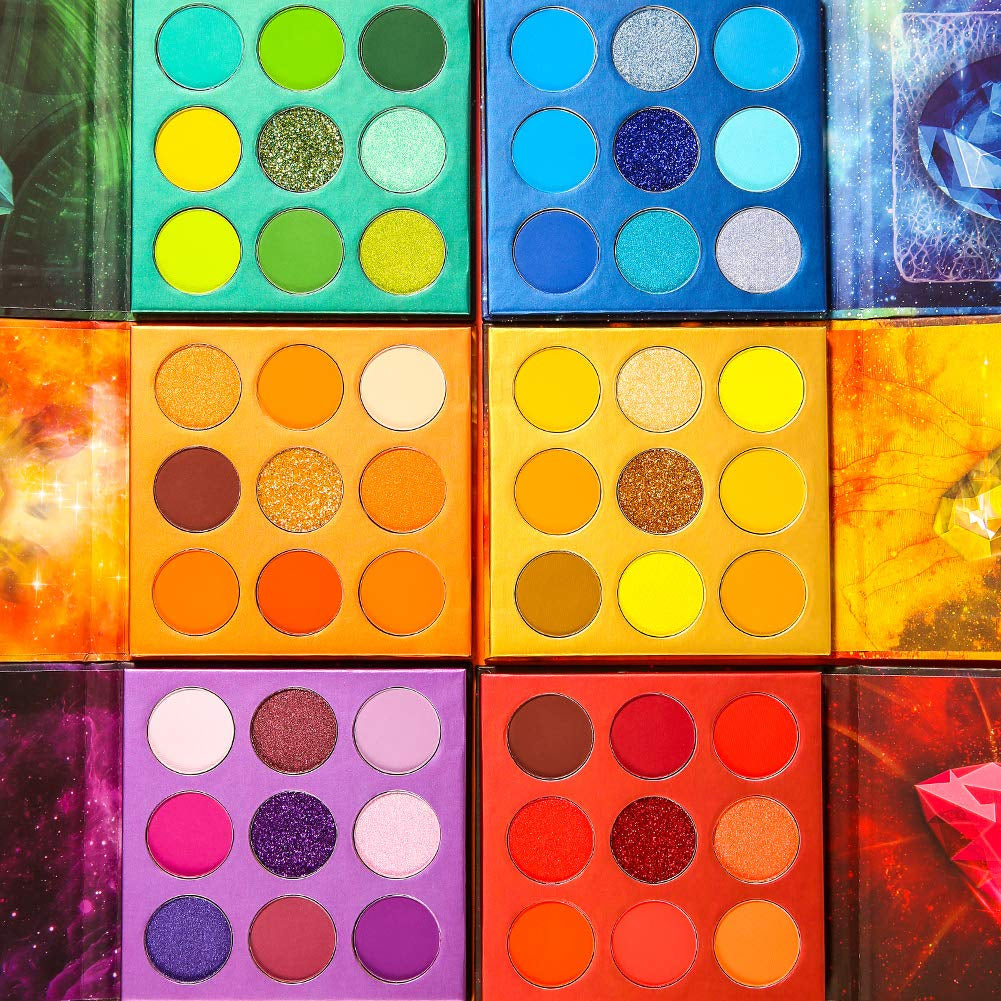 Eyeshadow Palette 54Colors Gemstone Eye Shadow Palette Highly Pigmented Mattes Glitter Shimmers Smokey Cream Powder Blendable Long Lasting Waterproof Colorful Professional Makeup Palette