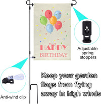 3 Pack Metal Flag Poles with Flag Stopper and Anti-Wind Clip for Outdoor Decorative Lawn Yard Flags