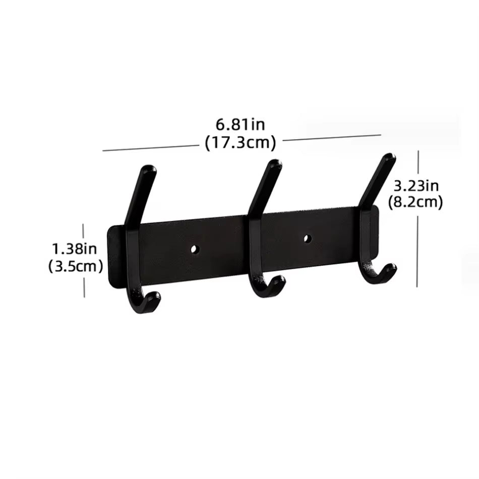 Rose Gold Bathroon Hook 3 4 5 6 Adhesive Aluminum Lavatory Kitchen Key Coat Robe Towel Holder Door Wall Hooks Black Storage Hang