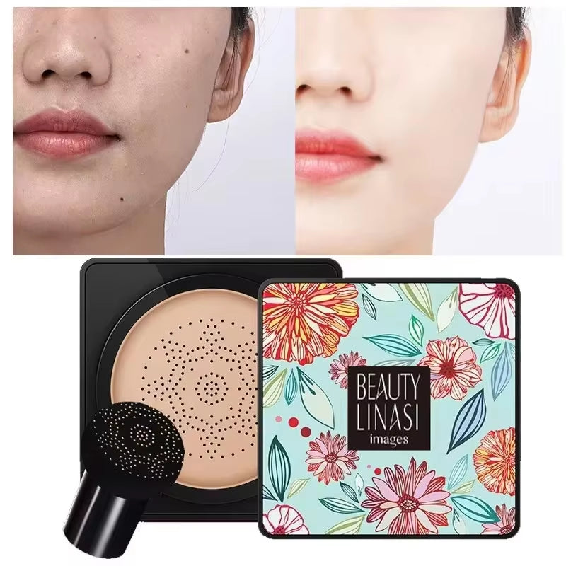 Mushroom Head Air Cushion, CC Cream Natural Moisturizing Foundation Concealer Whitening Oil-Control Makeup Cosmetics BB Cream