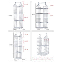 Foldable Hanging Closet Organisers Pajamas Coats Sweaters Sturdy Durable Towels Layered Storage Basket , 2/3/4/5 Tier