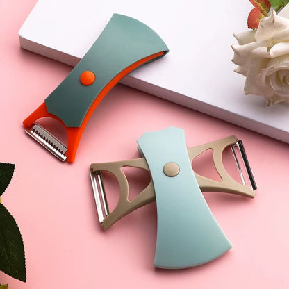 2 In1 Stainless Steel Multi-Function Potato Peeler Fruit Vegetable Chopper Mini Spud Slicer Grater Shredder Dual-Purpose Peeler