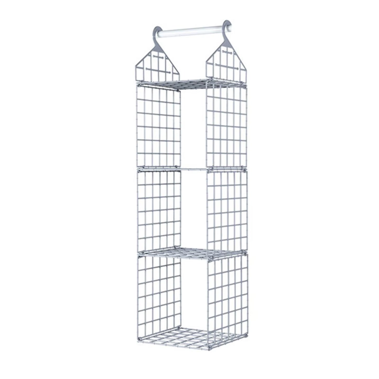 Foldable Hanging Closet Organisers Pajamas Coats Sweaters Sturdy Durable Towels Layered Storage Basket , 2/3/4/5 Tier