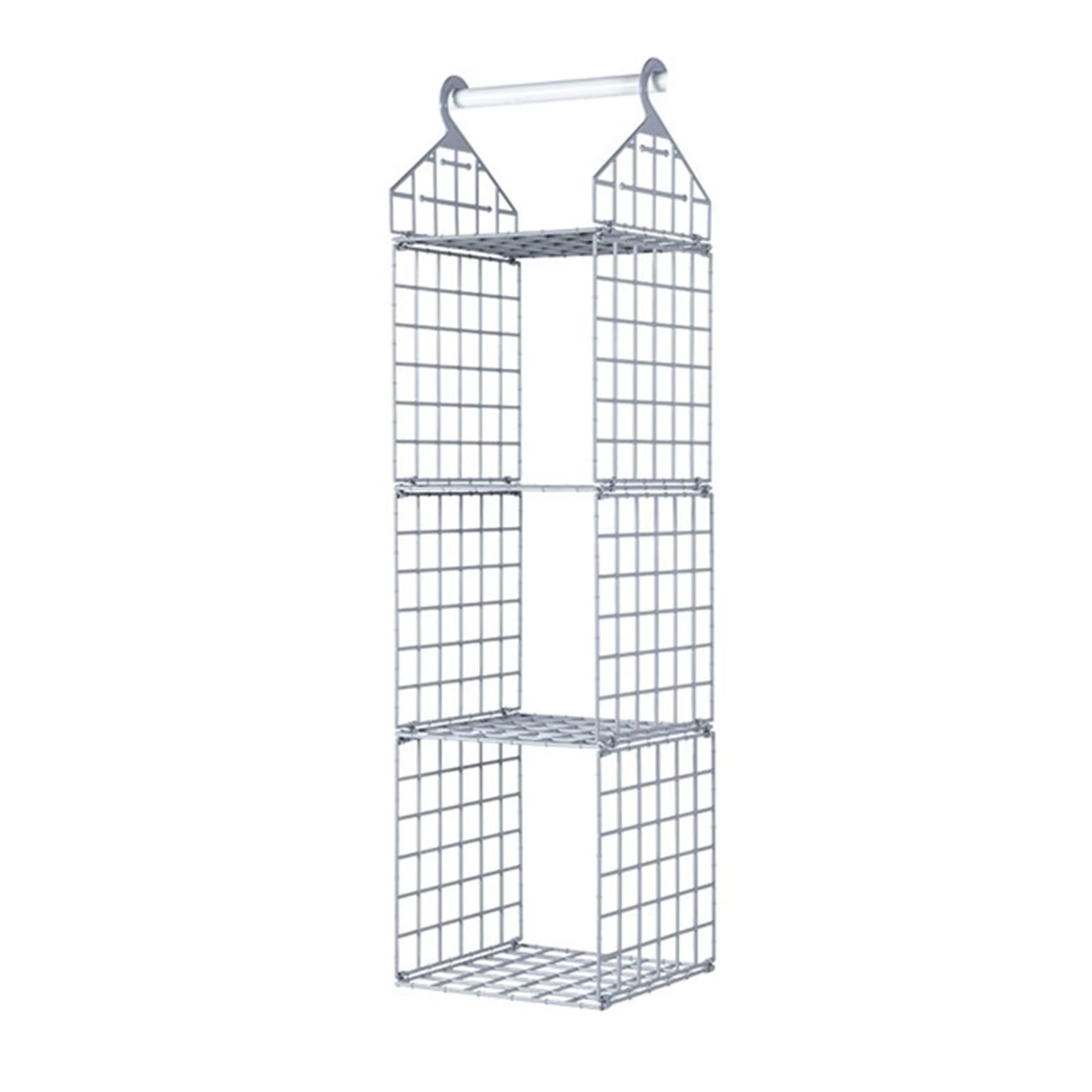 Foldable Hanging Closet Organisers Pajamas Coats Sweaters Sturdy Durable Towels Layered Storage Basket , 2/3/4/5 Tier