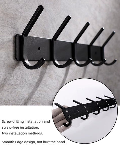 Rose Gold Bathroon Hook 3 4 5 6 Adhesive Aluminum Lavatory Kitchen Key Coat Robe Towel Holder Door Wall Hooks Black Storage Hang