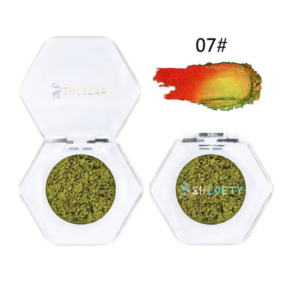 12 Colors Chameleon Glitter Eyeshadow Long Lasting Pearlescent Glitter Shimmer Eye Shadow Colorful Eye Makeup Tint Cosmetics