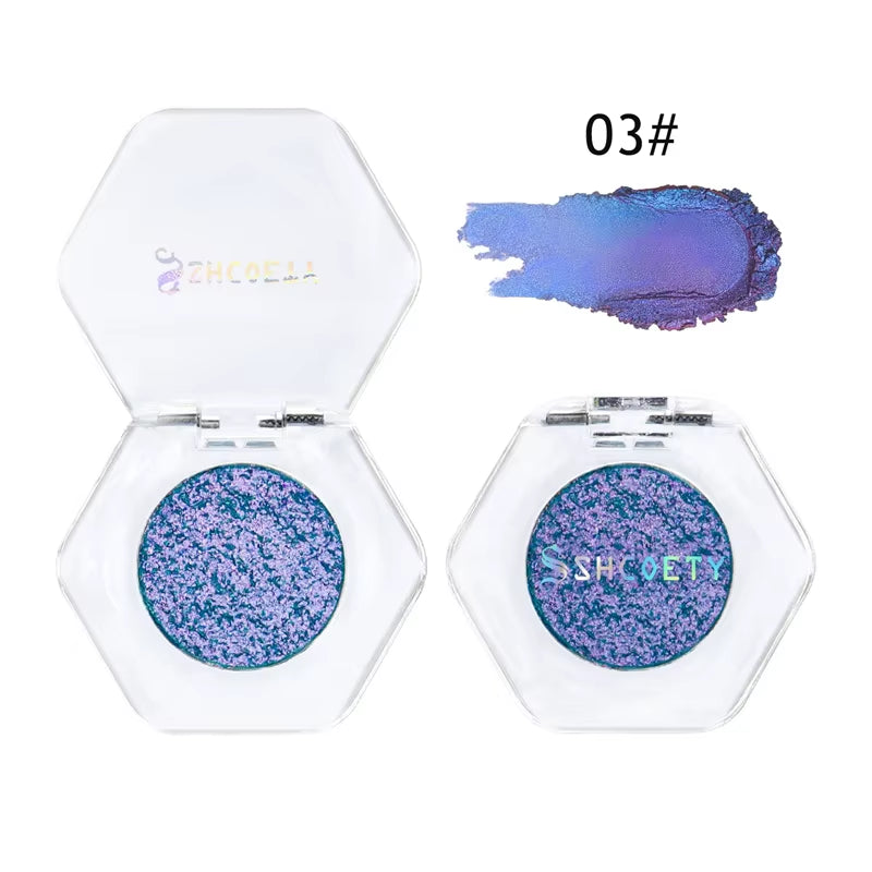 12 Colors Chameleon Glitter Eyeshadow Long Lasting Pearlescent Glitter Shimmer Eye Shadow Colorful Eye Makeup Tint Cosmetics