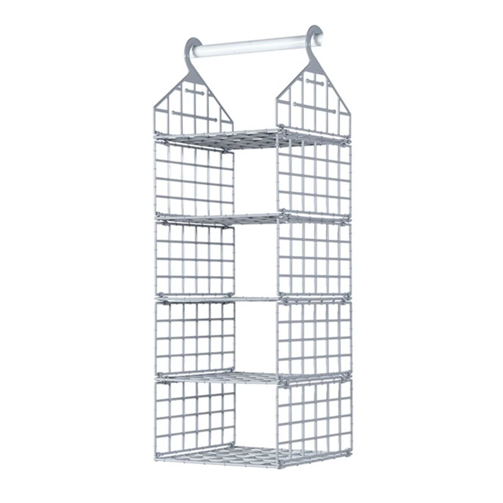 Foldable Hanging Closet Organisers Pajamas Coats Sweaters Sturdy Durable Towels Layered Storage Basket , 2/3/4/5 Tier