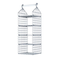 Foldable Hanging Closet Organisers Pajamas Coats Sweaters Sturdy Durable Towels Layered Storage Basket , 2/3/4/5 Tier