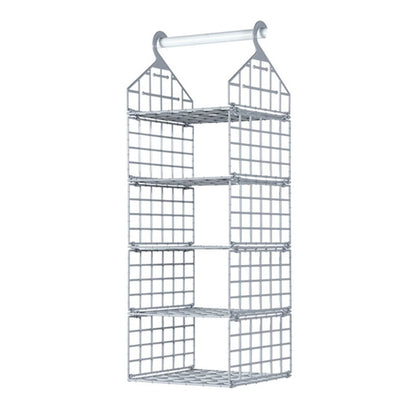 Foldable Hanging Closet Organisers Pajamas Coats Sweaters Sturdy Durable Towels Layered Storage Basket , 2/3/4/5 Tier