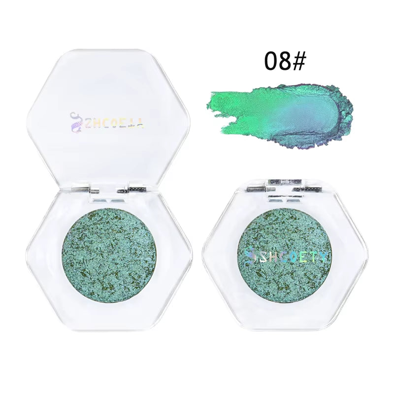 12 Colors Chameleon Glitter Eyeshadow Long Lasting Pearlescent Glitter Shimmer Eye Shadow Colorful Eye Makeup Tint Cosmetics