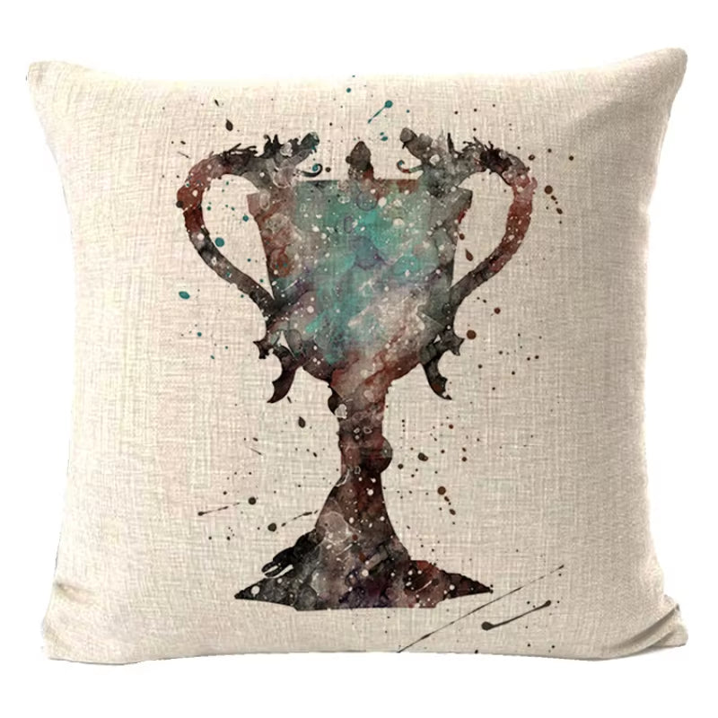 Magic World Hat Pillow Case Magic Dwarf Cup Pillowcase 40X40 Cm Boy Girl Kid Gift Room Aesthetics Sofa Pillow Cover Decorative
