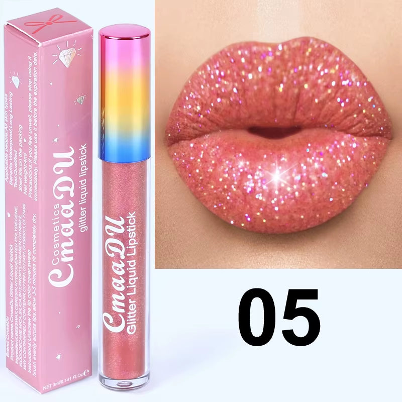 Diamond Shinny Lip Gloss Lips Makeup Cosmetics Glitter Liquid Lipstick Shimmer Matte Maquiagem Mate Batom Lipgloss